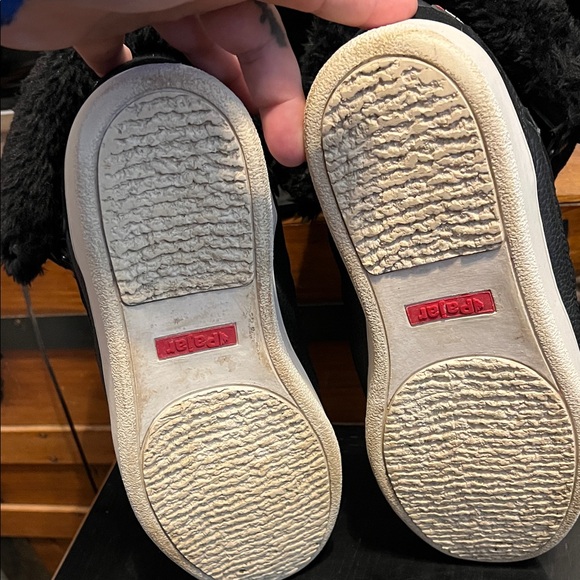 PAJAR LEATHER WATERPROOF FAUX FUR TRIM SNEAKER BOOTS SIZE 10-10.5 BLACK - Picture 12 of 16